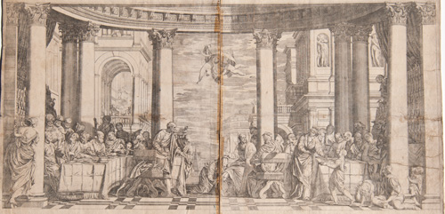 Veronese etching from 1682 The Feast in the House of Simon the Pharisee